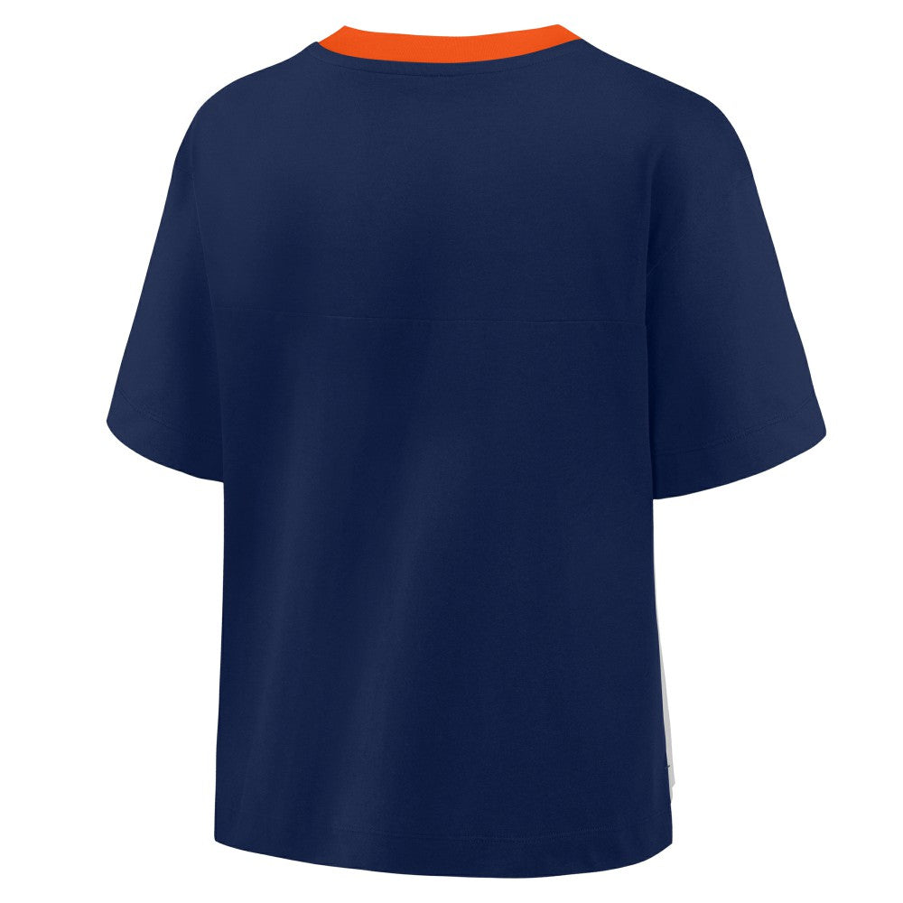 Houston Astros Fanatics Oversized Race To Win V-Neck T-Shirt - Navy/Graphite T-shirts