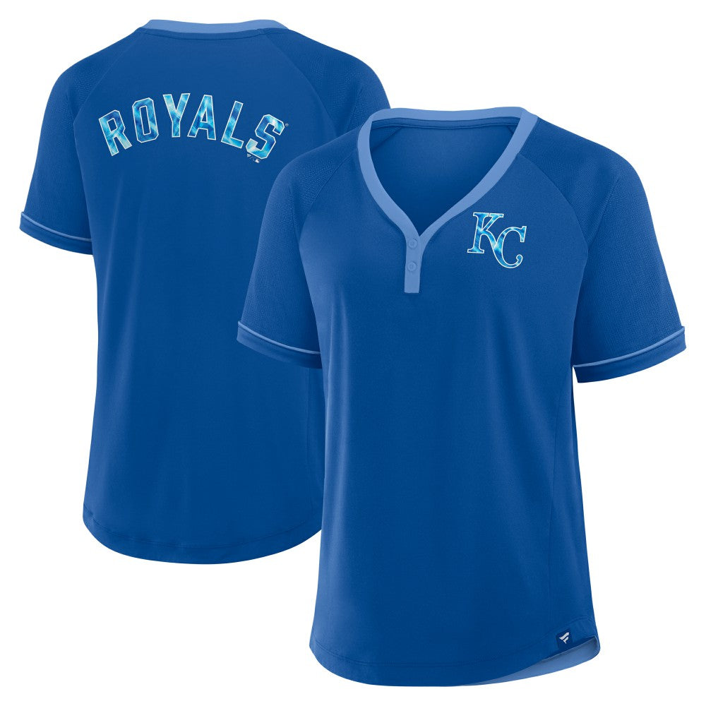 Kansas City Royals Fanatics Women's League Diva Star Raglan V-Neck T-Shirt - Royal T-shirts