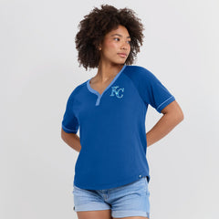 Kansas City Royals Fanatics Women's League Diva Star Raglan V-Neck T-Shirt - Royal T-shirts