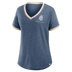 Minnesota Twins Fanatics Women's Binge Worthy Stadium Slub V-Neck T-Shirt - Navy T-shirts