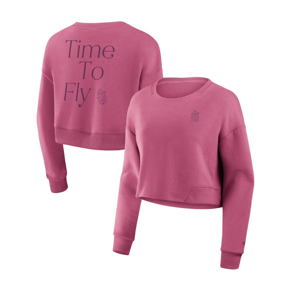 St. Louis Cardinals Fanatics Women's Studio Cropped Pullover Sweatshirt - Pink Pullover