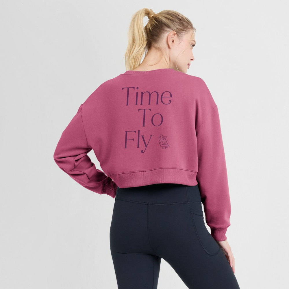St. Louis Cardinals Fanatics Women's Studio Cropped Pullover Sweatshirt - Pink Pullover