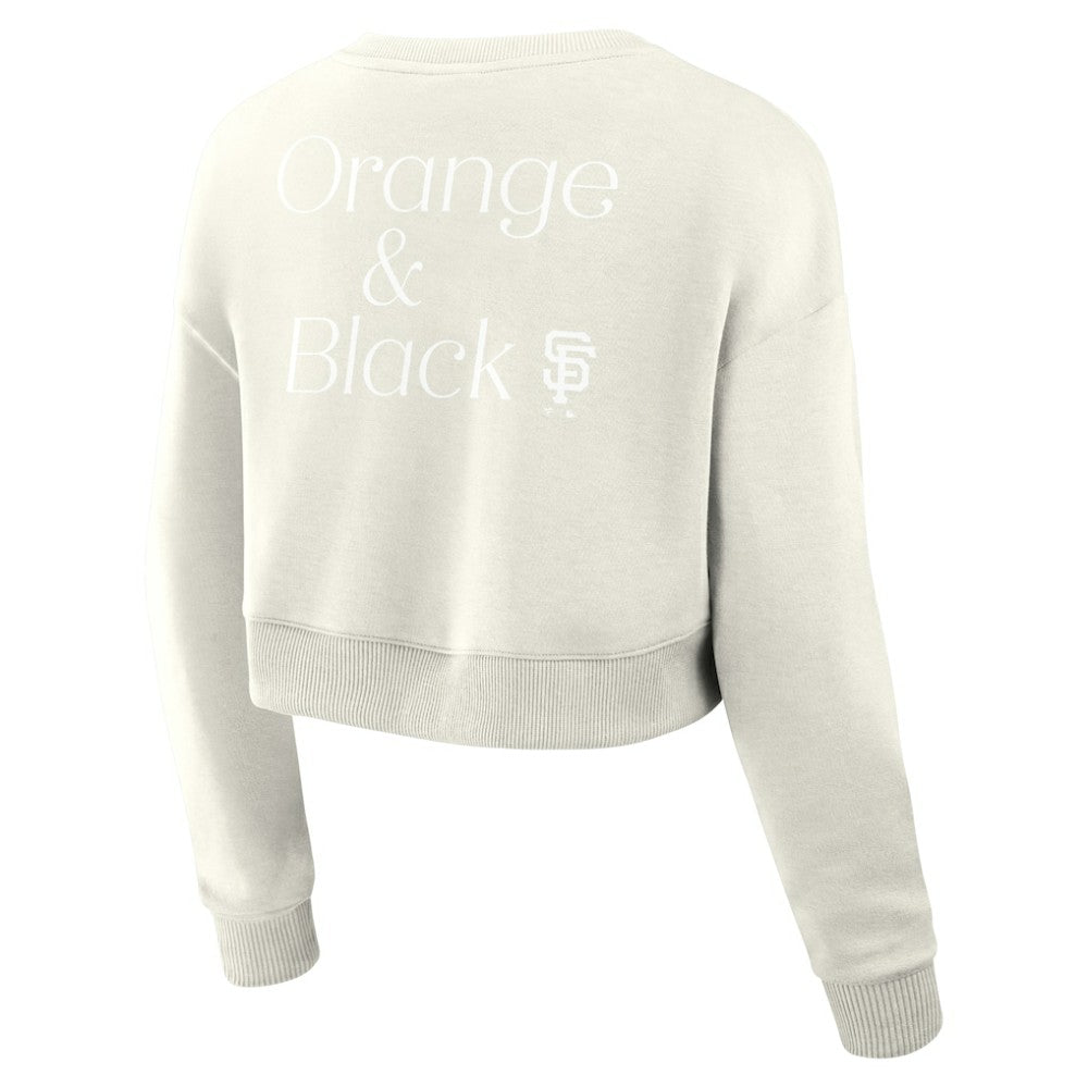 San Francisco Giants Fanatics Women's Studio Cropped Pullover Sweatshirt - Cream Pullover