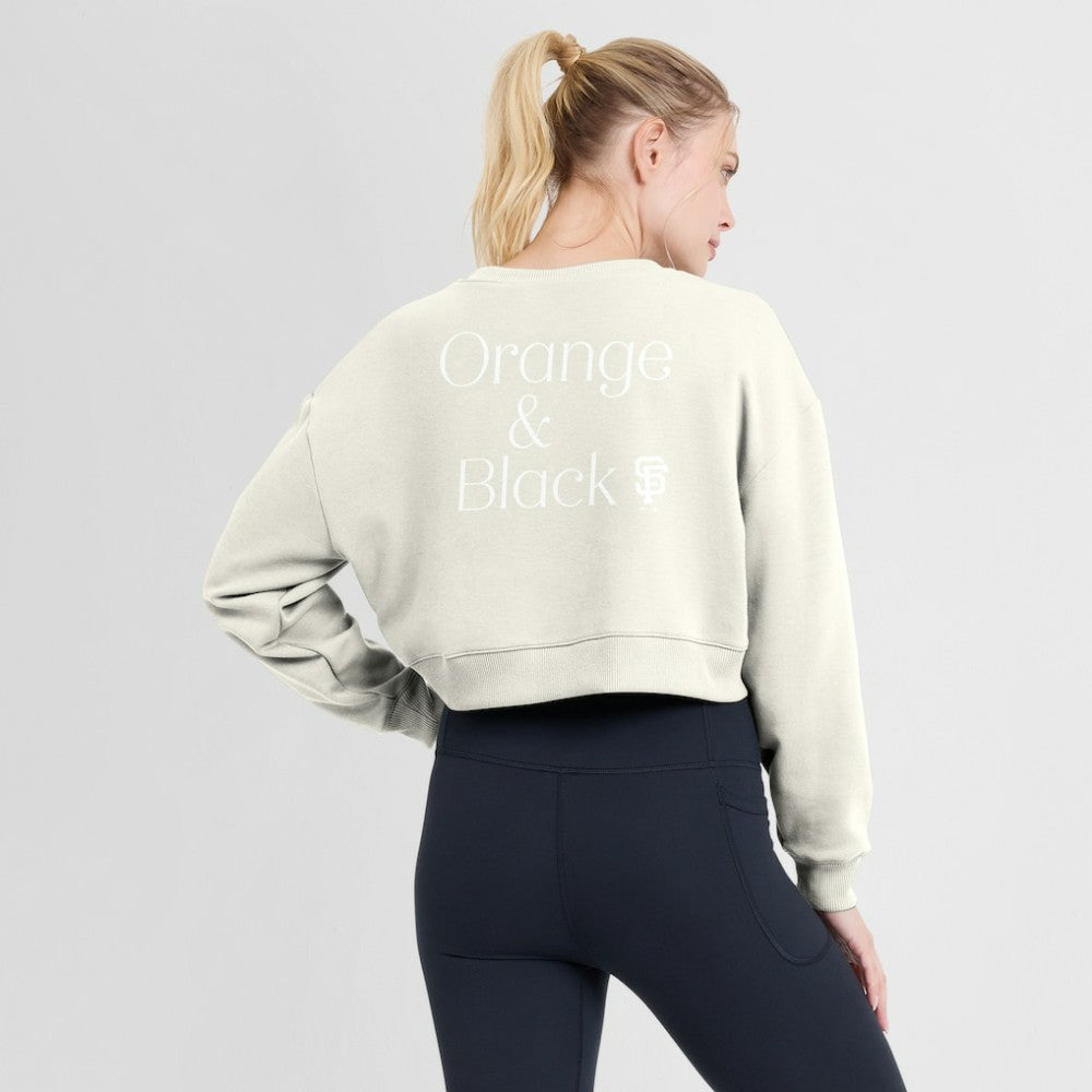 San Francisco Giants Fanatics Women's Studio Cropped Pullover Sweatshirt - Cream Pullover