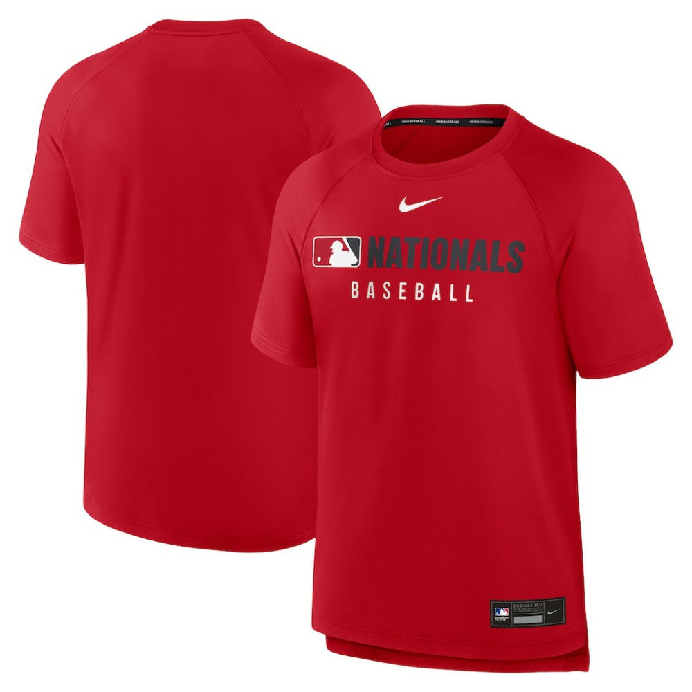 Washington Nationals Nike Authentic Collection Pregame Raglan Dri-FIT T-Shirt - Red T-shirts
