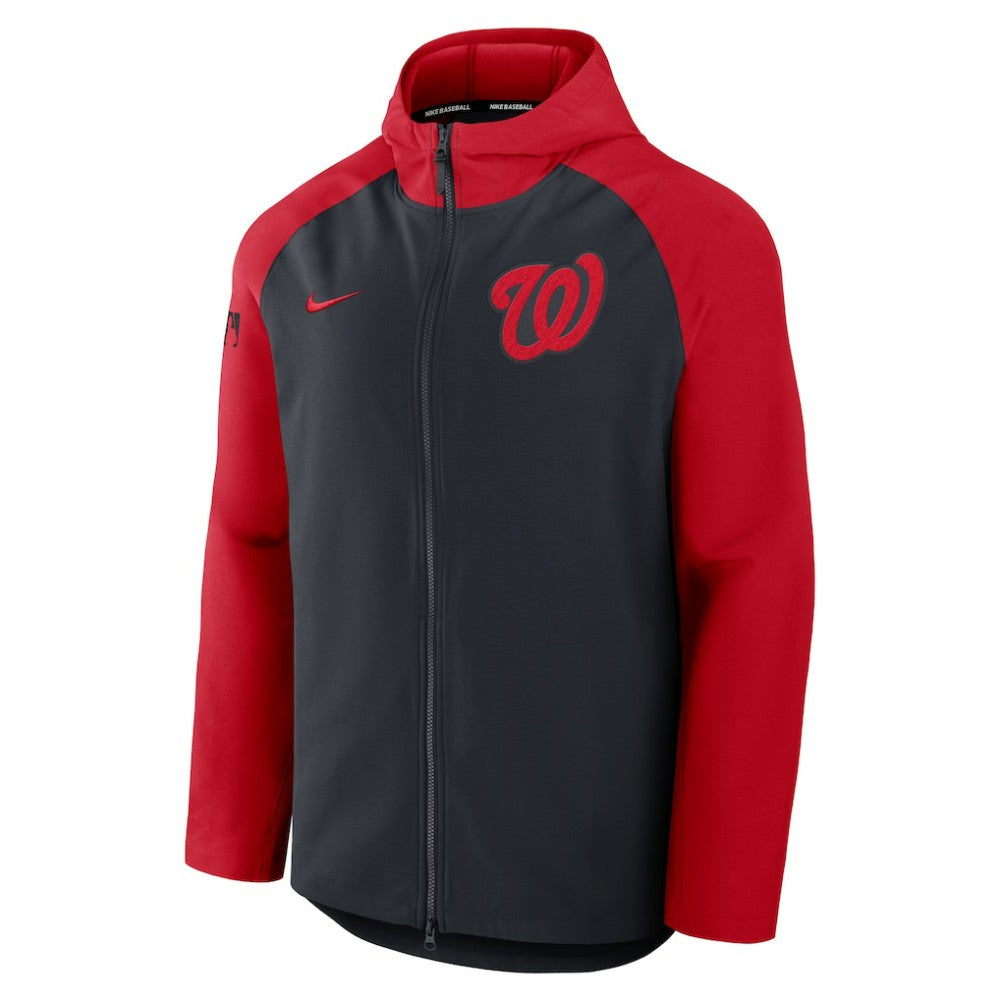 Washington Nationals Nike Authentic Collection Raglan Performance Full-Zip Jacket - Navy/Red Jackets
