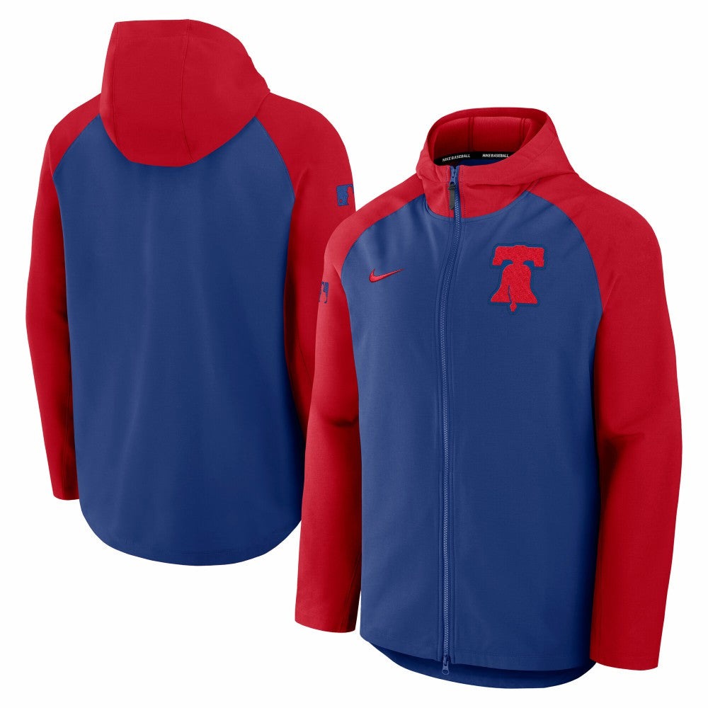 Philadelphia Phillies Nike Authentic Collection Raglan Performance Full-Zip Jacket - Royal/Red Jackets