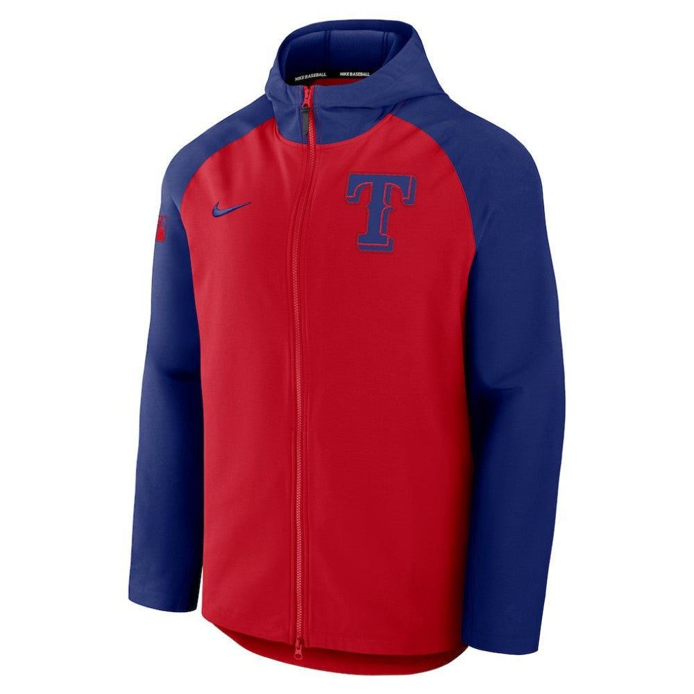 Texas Rangers Nike Authentic Collection Raglan Performance Full-Zip Jacket - Red/Royal Jackets