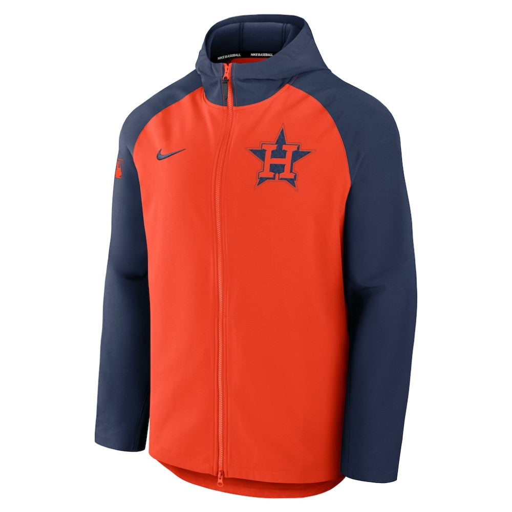 Houston Astros Nike Authentic Collection Raglan Performance Full-Zip Jacket - Orange/Navy Jackets