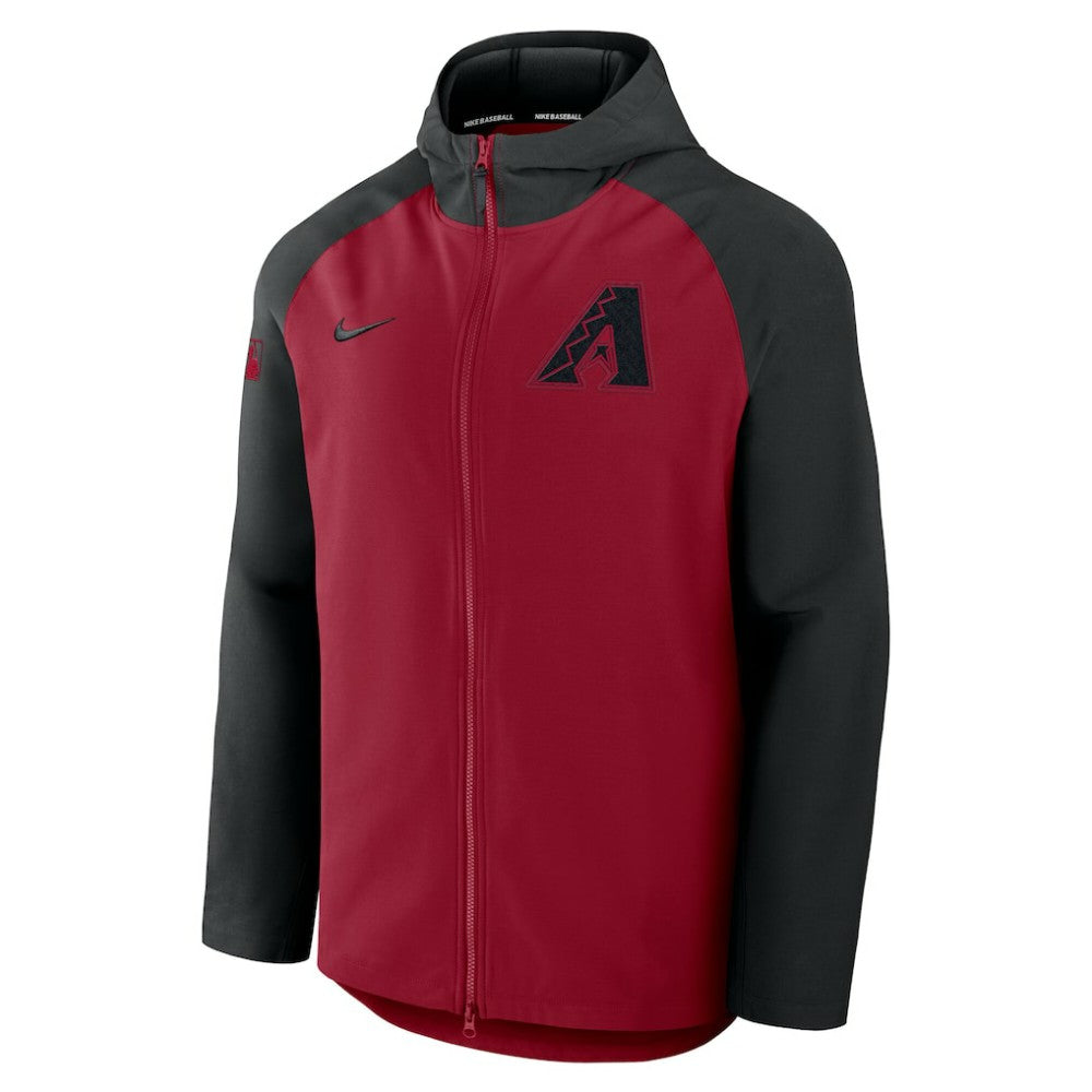 Arizona Diamondbacks Nike Authentic Collection Raglan Performance Full-Zip Jacket - Red/Black Jackets
