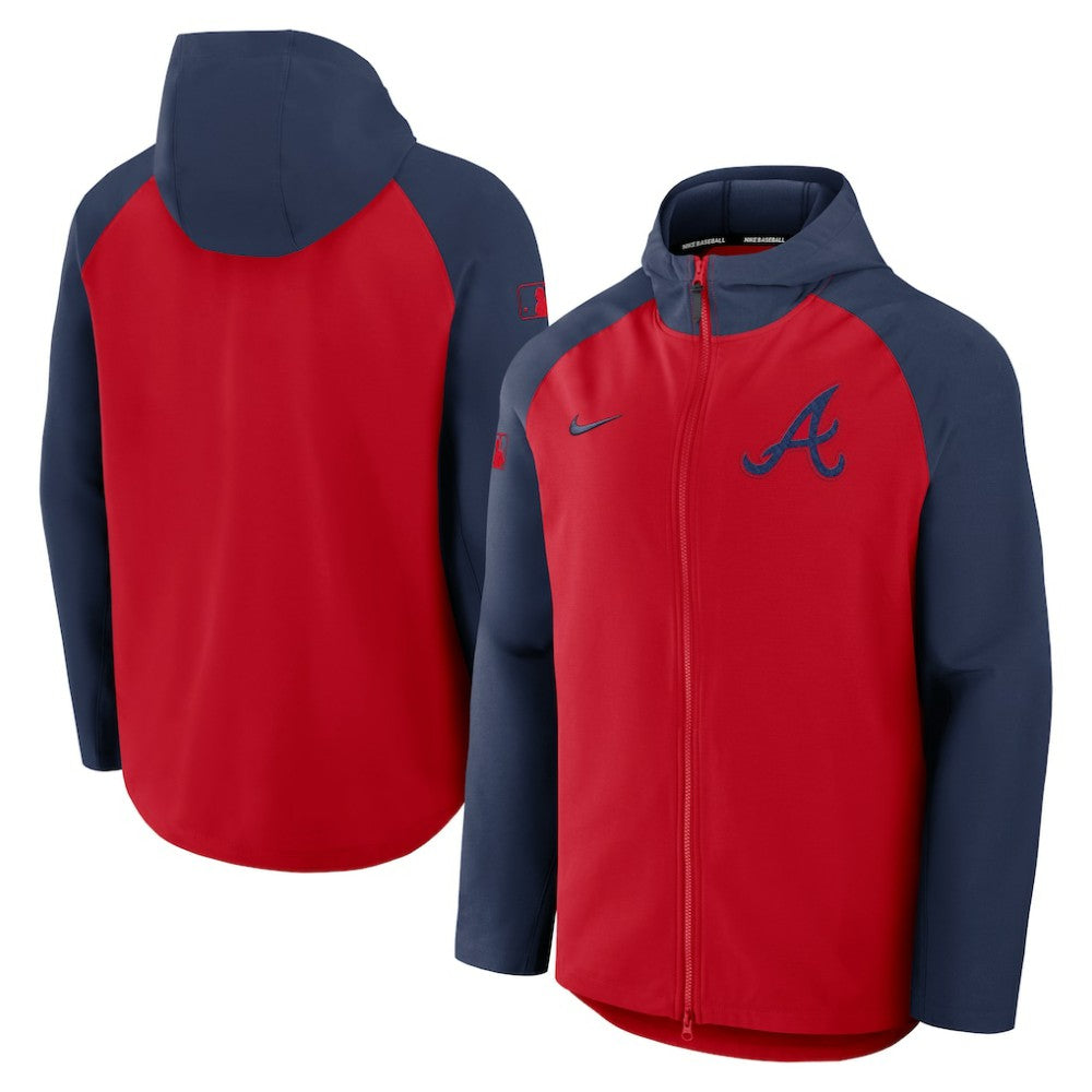 Atlanta Braves Nike Authentic Collection Raglan Performance Full-Zip Jacket - Red/Navy Jackets
