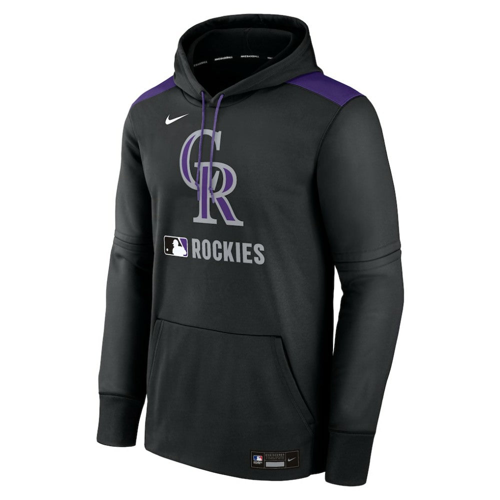 Colorado Rockies Nike Authentic Collection Performance Pullover Hoodie - Black Hoodies