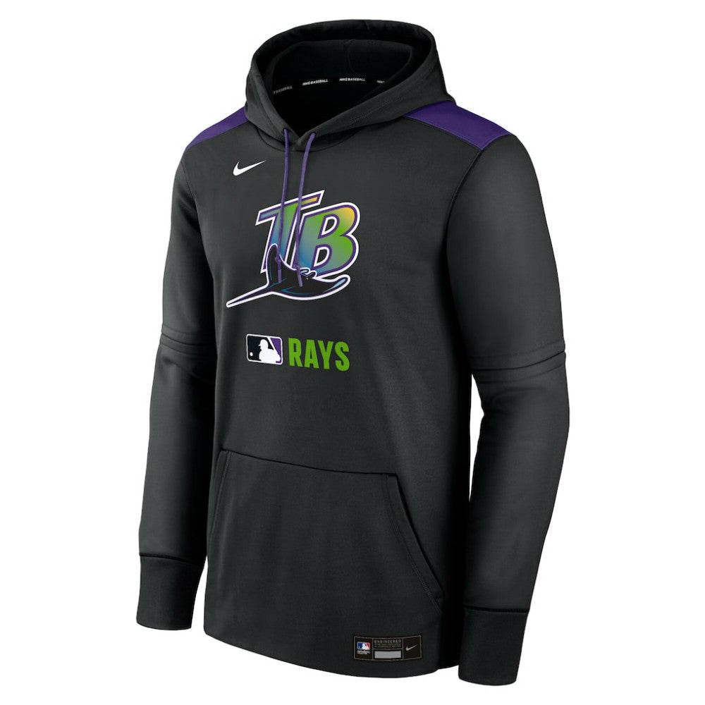 Tampa Bay Rays Nike Authentic Collection Performance Pullover Hoodie - Black Hoodies