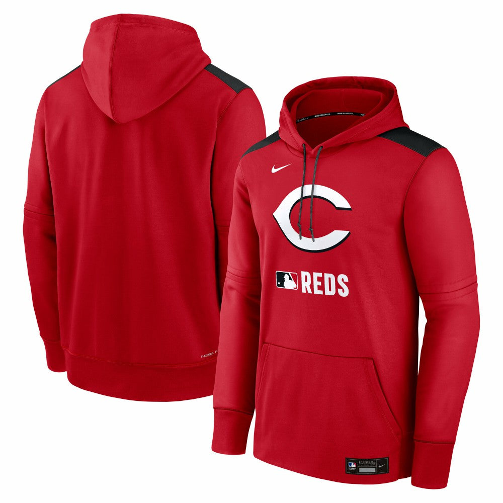 Cincinnati Reds Nike Authentic Collection Performance Pullover Hoodie - Red Hoodies