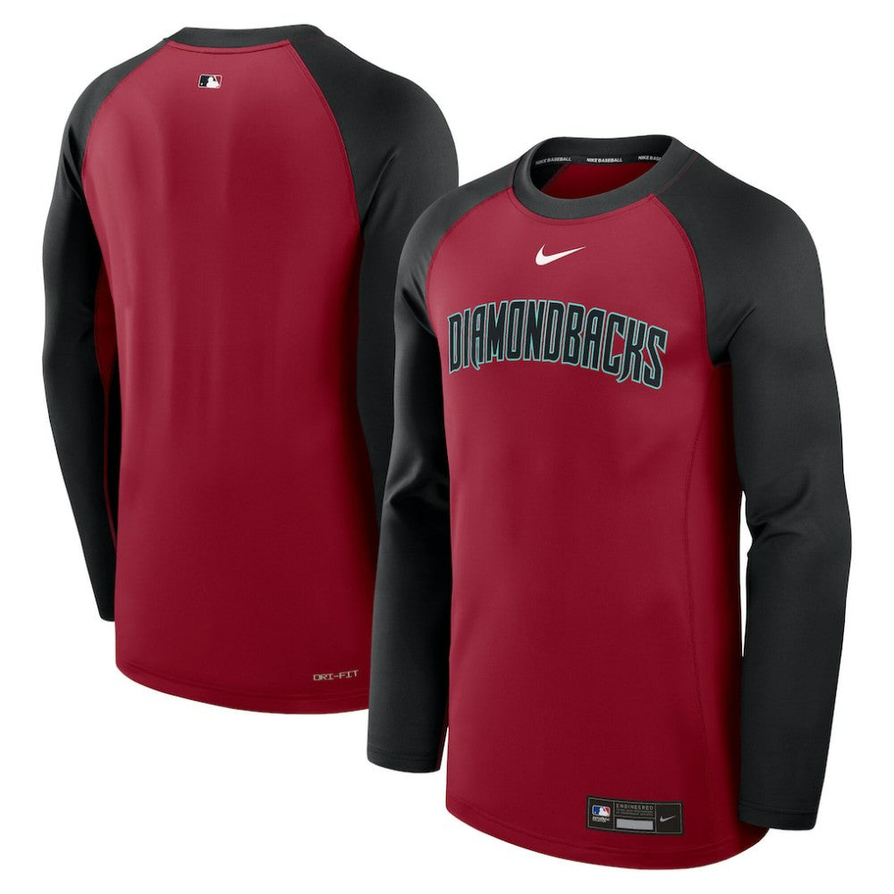 Arizona Diamondbacks Nike Authentic Collection Game Time Raglan Dri-FIT Long Sleeve T-Shirt - Red/Black T-shirts