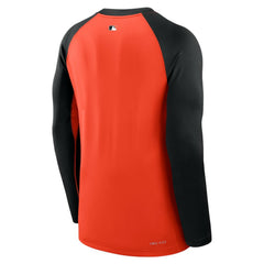 Baltimore Orioles Nike Authentic Collection Game Time Raglan Dri-FIT Long Sleeve T-Shirt - Orange/Black T-shirts
