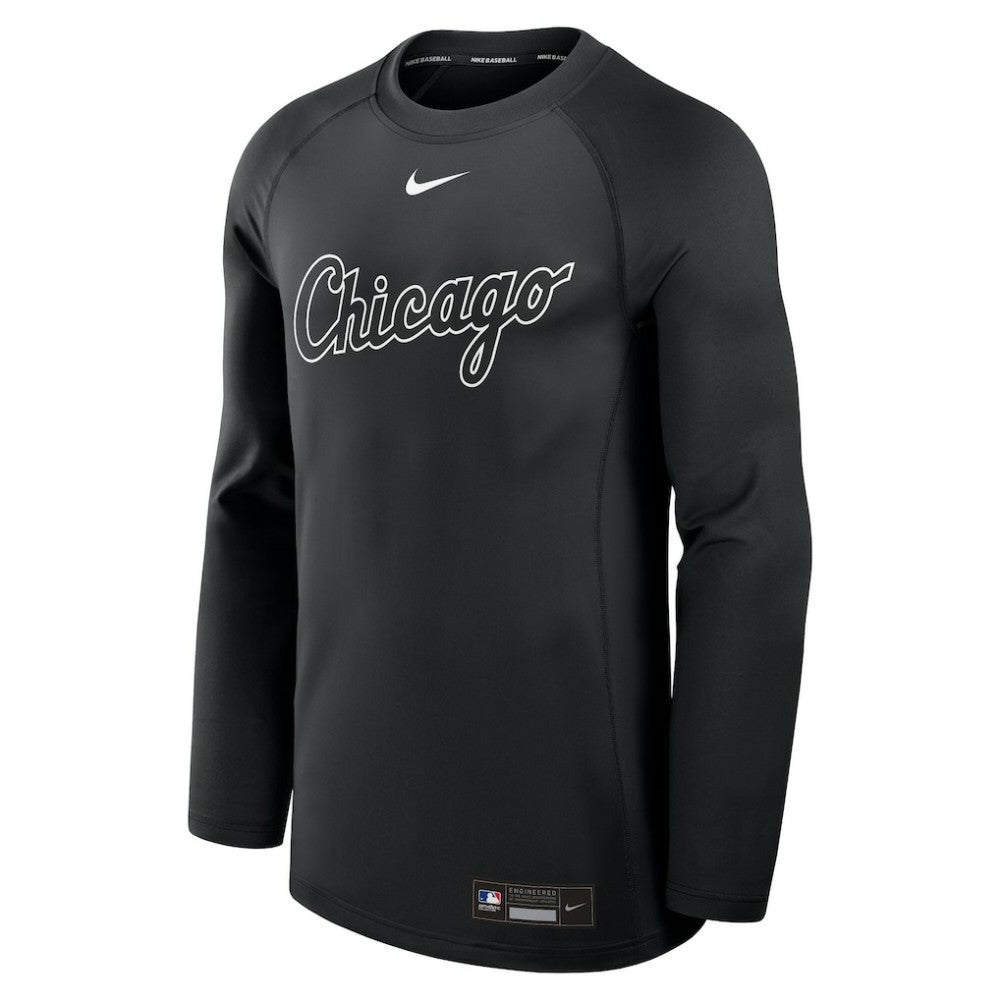 Chicago White Sox Nike Authentic Collection Game Time Raglan Dri-FIT Long Sleeve T-Shirt - Black T-shirts