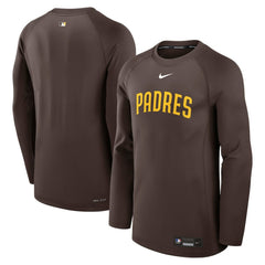 San Diego Padres Nike Authentic Collection Game Time Raglan Dri-FIT Long Sleeve T-Shirt - Brown T-shirts