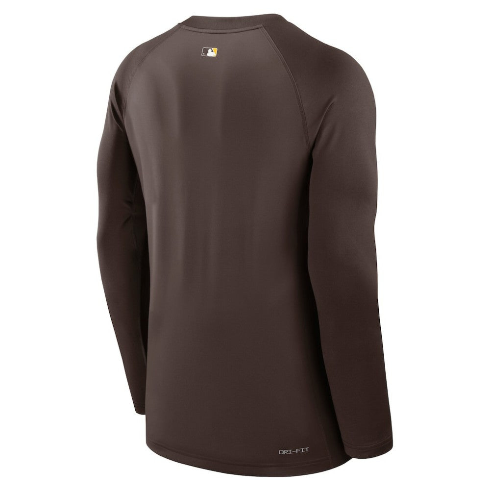 San Diego Padres Nike Authentic Collection Game Time Raglan Dri-FIT Long Sleeve T-Shirt - Brown T-shirts