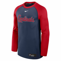 St. Louis Cardinals Nike Authentic Collection Game Time Raglan Dri-FIT Long Sleeve T-Shirt - Navy/Red T-shirts