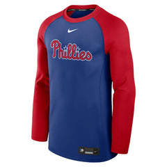 Philadelphia Phillies Nike Authentic Collection Game Time Raglan Performance Long Sleeve T-Shirt - Royal/Red T-shirts