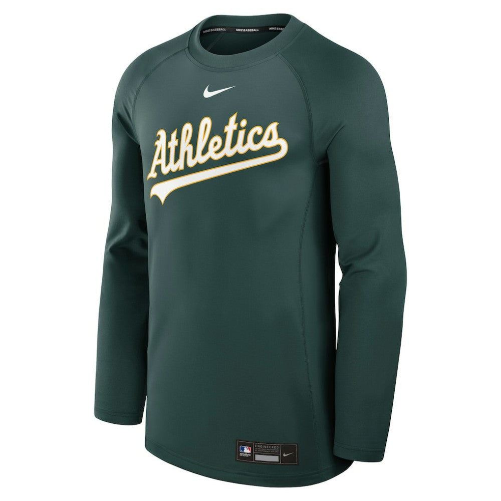Athletics Nike Authentic Collection Game Time Raglan Dri-FIT Long Sleeve T-Shirt - Green T-shirts