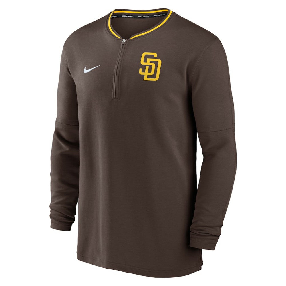San Diego Padres Nike Authentic Collection Performance Half-Zip Top - Brown Tops