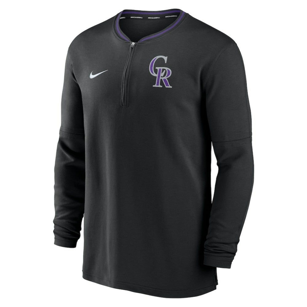 Colorado Rockies Nike Authentic Collection Performance Half-Zip Top - Black Tops