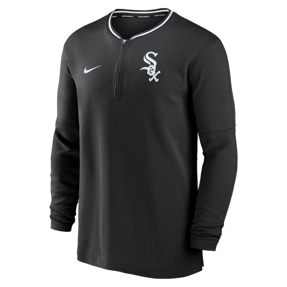 Chicago White Sox Nike Authentic Collection Performance Half-Zip Top - Black Tops