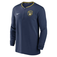 Milwaukee Brewers Nike Authentic Collection Performance Half-Zip Top - Navy Tops