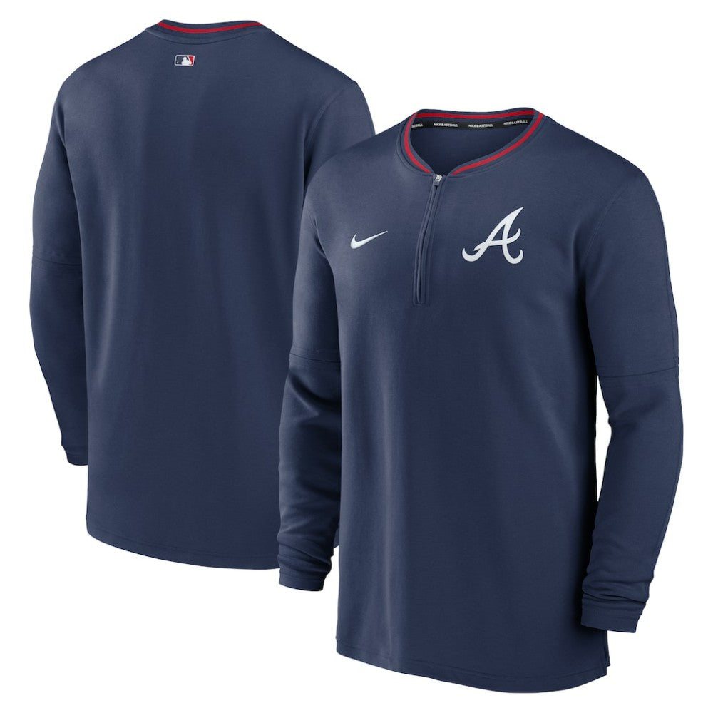 Atlanta Braves Nike Authentic Collection Performance Half-Zip Top - Navy Tops