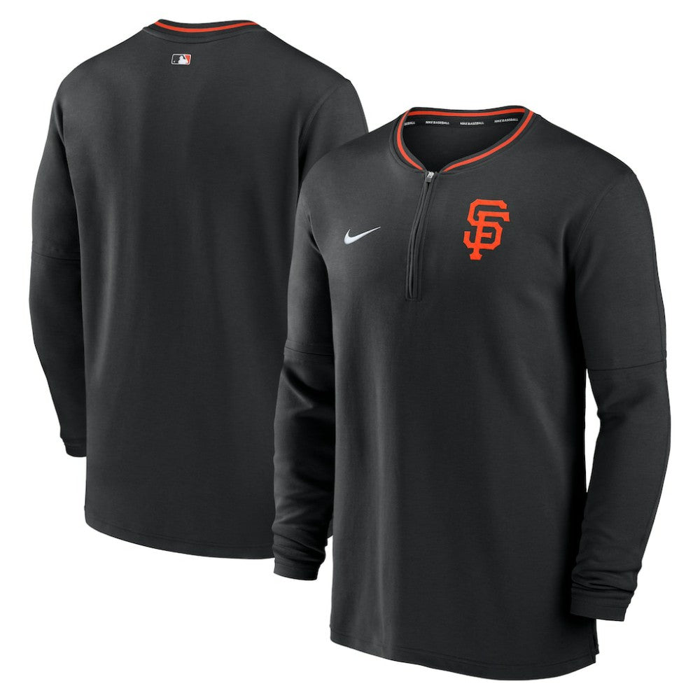San Francisco Giants Nike Authentic Collection Performance Half-Zip Top - Black Tops