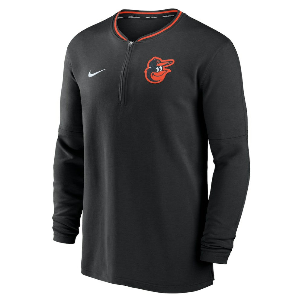 Baltimore Orioles Nike Authentic Collection Performance Half-Zip Top - Black Tops
