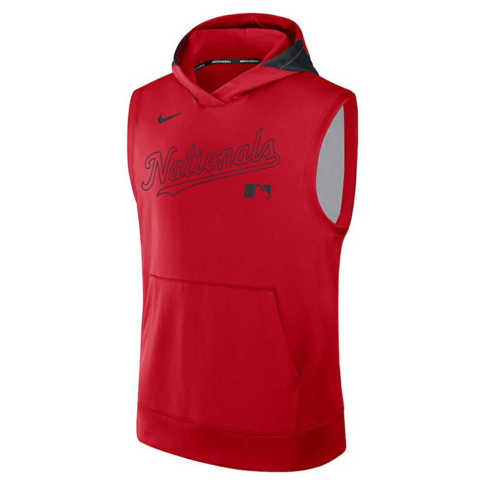 Washington Nationals Nike Authentic Collection Dri-FIT Sleeveless Hoodie - Red Hoodies