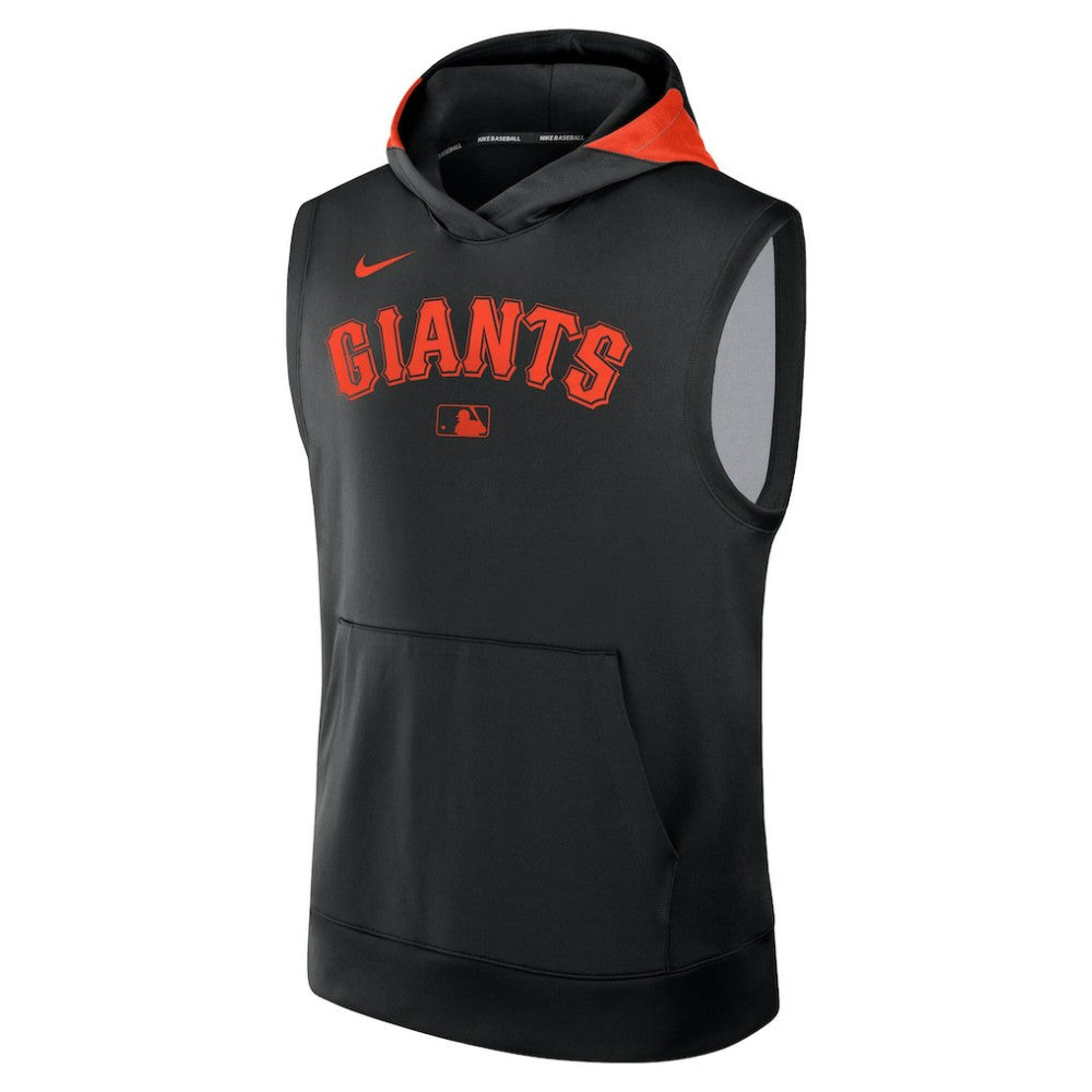 San Francisco Giants Nike Authentic Collection Dri-FIT Sleeveless Hoodie - Black Hoodies