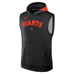 San Francisco Giants Nike Authentic Collection Dri-FIT Sleeveless Hoodie - Black Hoodies