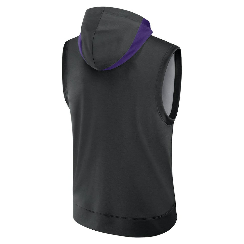 Tampa Bay Rays Nike Authentic Collection Dri-FIT Sleeveless Hoodie - Black Hoodies