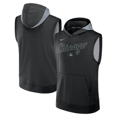 Chicago White Sox Nike Authentic Collection Dri-FIT Sleeveless Hoodie - Black Hoodies