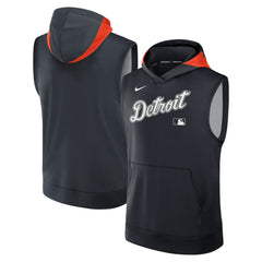 Detroit Tigers Nike Authentic Collection Dri-FIT Sleeveless Hoodie - Navy Hoodies