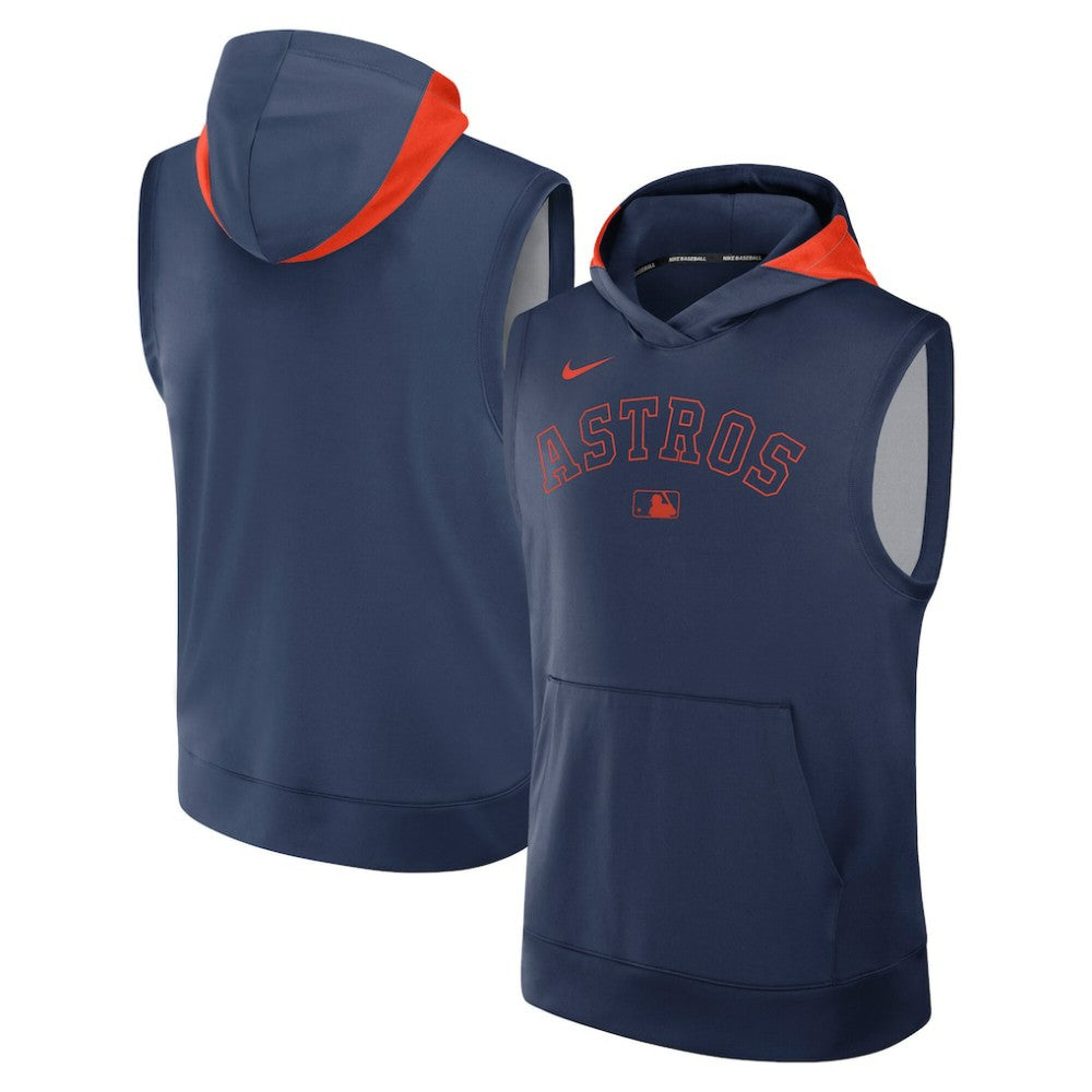 Houston Astros Nike Authentic Collection Dri-FIT Sleeveless Hoodie - Navy Hoodies