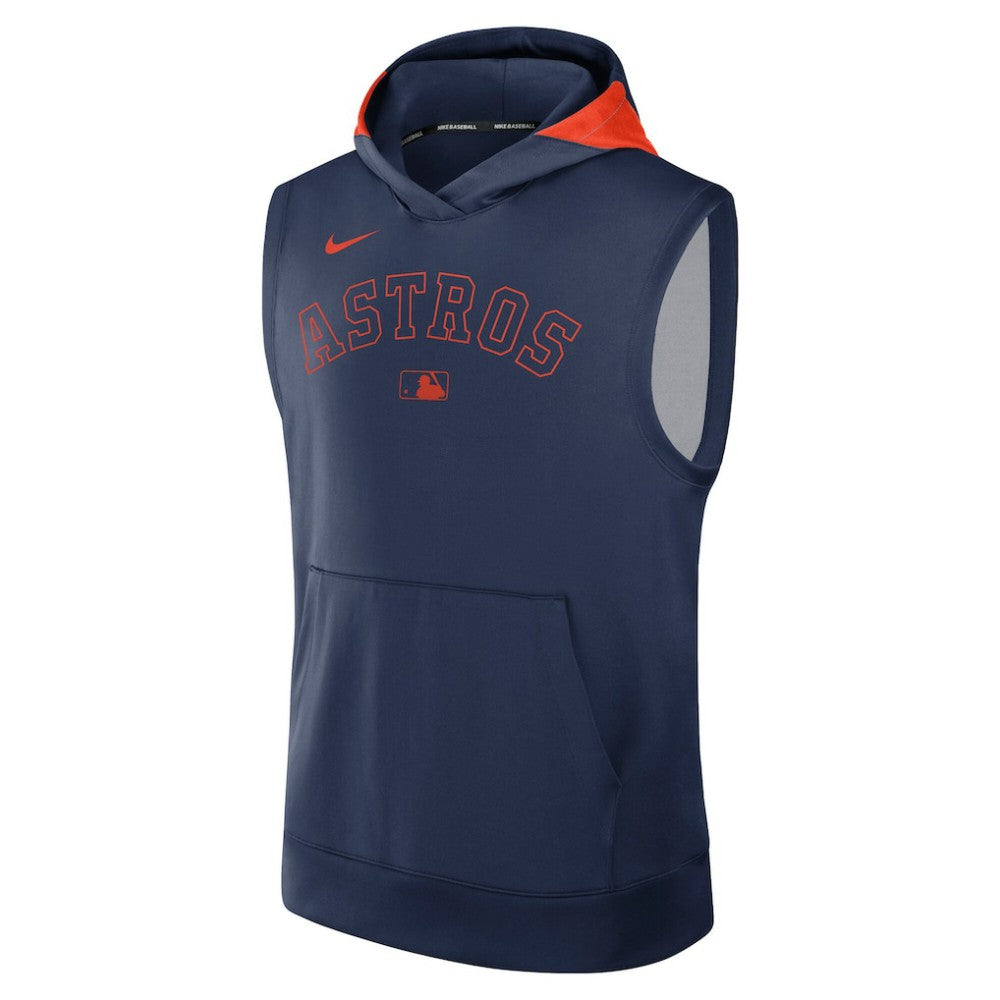 Houston Astros Nike Authentic Collection Dri-FIT Sleeveless Hoodie - Navy Hoodies