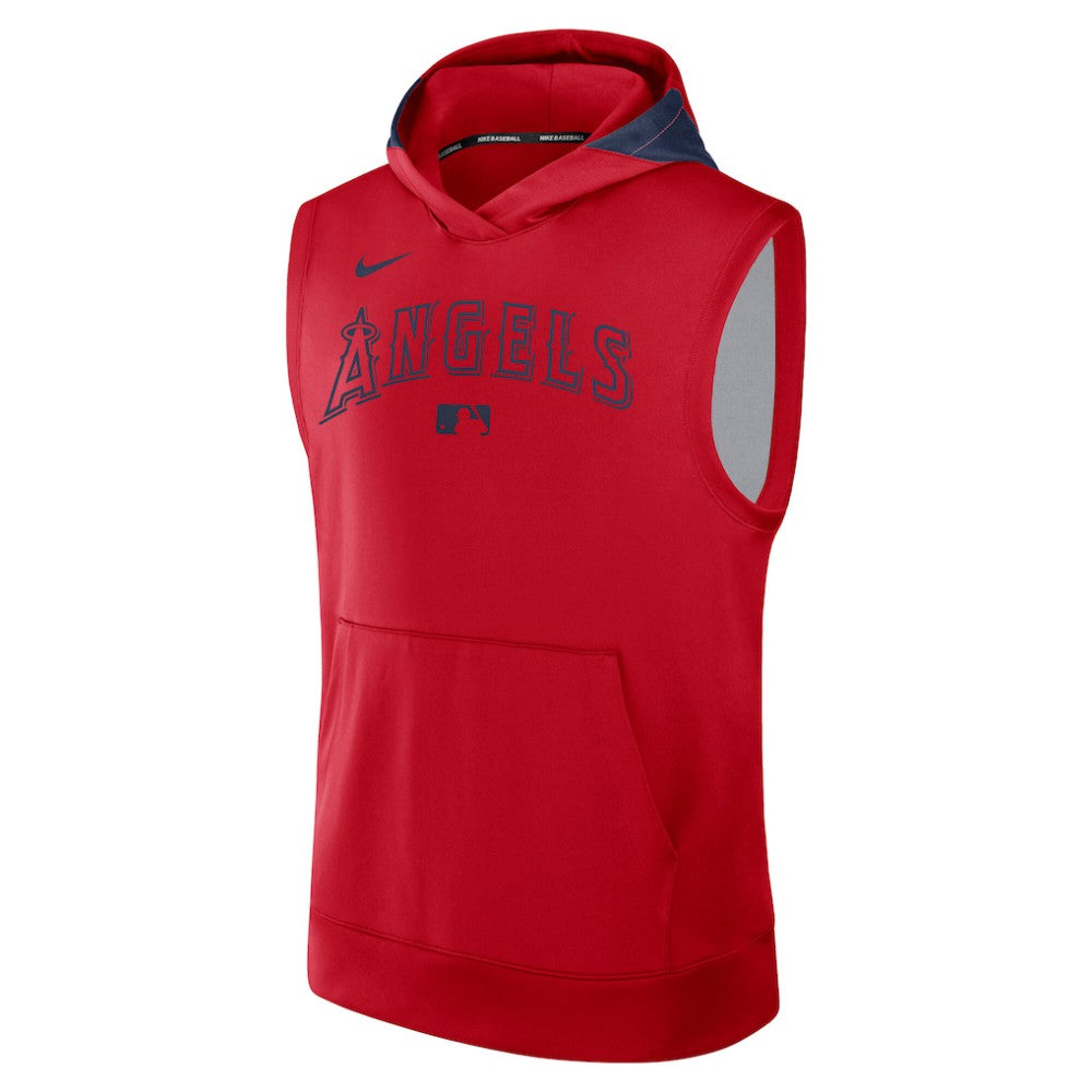 Los Angeles Angels Nike Authentic Collection Dri-FIT Sleeveless Hoodie - Red Hoodies