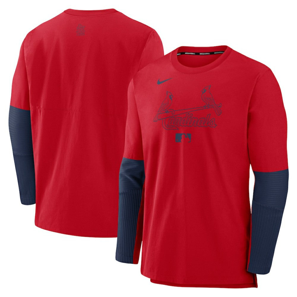 St. Louis Cardinals Nike Authentic Collection Player Dri-FIT Lightweight Pullover  - Red/Navy Pullover
