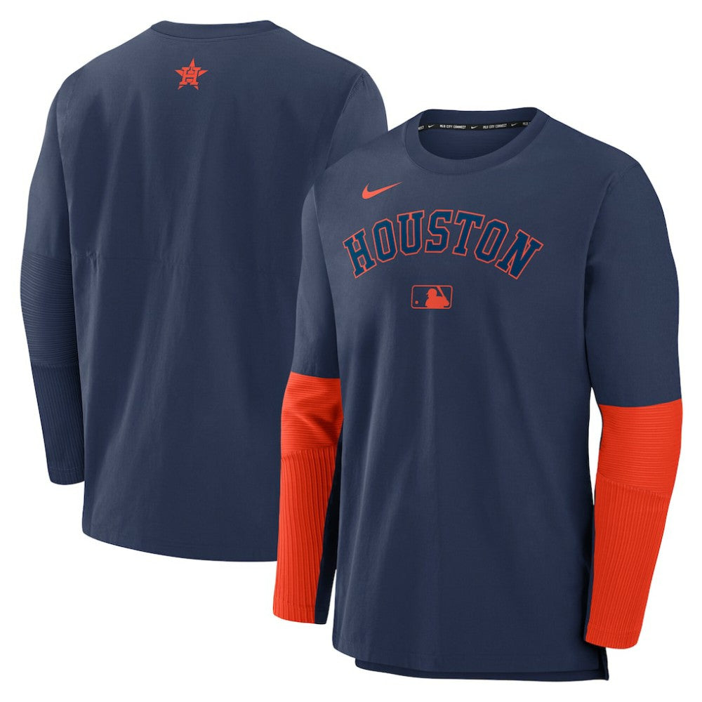Houston Astros Nike Authentic Collection Player Dri-FIT Lightweight Pullover  - Navy/Orange Pullover