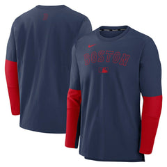 Boston Red Sox Nike Authentic Collection Player Dri-FIT Lightweight Pullover  - Navy/Red Pullover