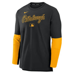 Pittsburgh Pirates Nike Authentic Collection Player Dri-FIT Lightweight Pullover  - Black/Gold Pullover