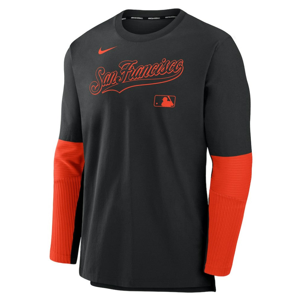 San Francisco Giants Nike Authentic Collection Player Dri-FIT Lightweight Pullover  - Black/Orange Pullover