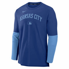 Kansas City Royals Nike Authentic Collection Player Dri-FIT Lightweight Pullover  - Royal/Light Blue Pullover