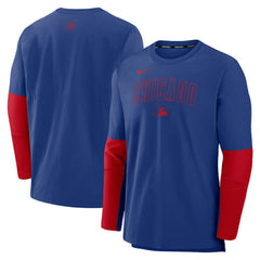 Chicago Cubs Nike Authentic Collection Player Dri-FIT Lightweight Pullover  - Royal/Red Pullover