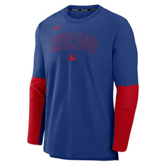 Chicago Cubs Nike Authentic Collection Player Dri-FIT Lightweight Pullover  - Royal/Red Pullover